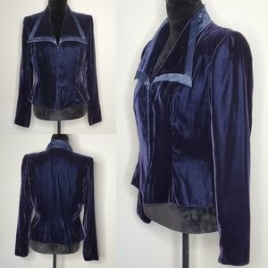 NWT! VINTAGE Watters & Watters Navy Velvet Jacket